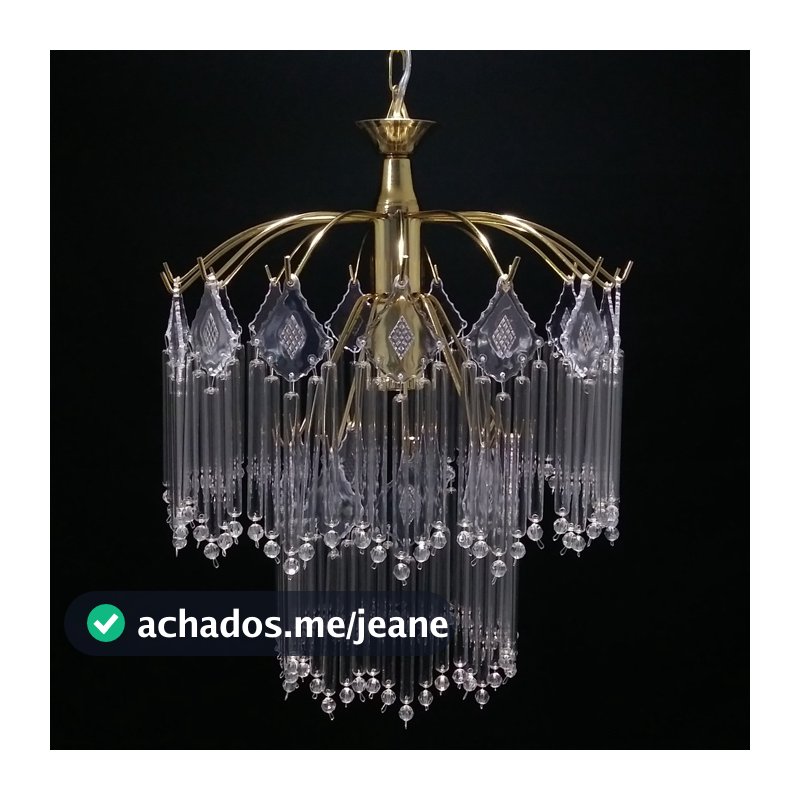 Lustre Pendente De Cristal Vidro Para Sala Quarto Cozinha Escritório Moderno Luxo Dourado Decoração