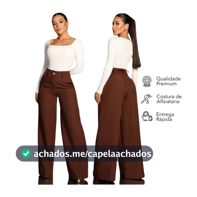 Calça Alfaiataria Pantalona Cintura Alta
