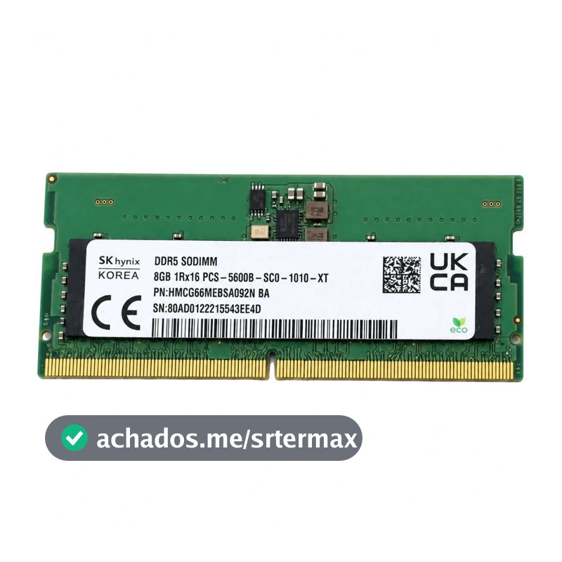 Memoria Ram DDR5 8GB LAPTOP SODIMM 4800MHZ 5600MHZ NOTEBOOK ADATA/XPG/CRUCIAL/SAMSUNG/SK HYNIX LACRADA