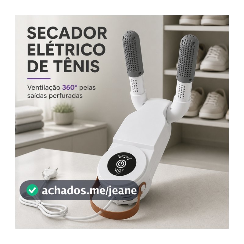 Aquecedor e Secador de Sapatos Elétrico para Tênis e Calçados com Timer Dobrável Portátil 110V 150 W
