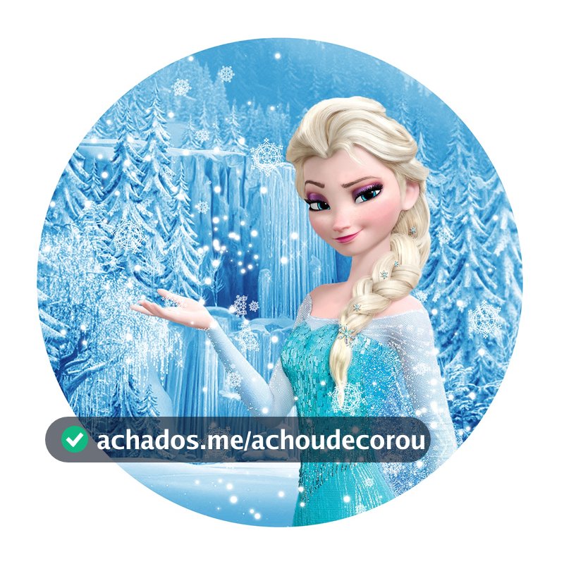 Painel Redondo Tecido Sublimado com/elástico  Frozen