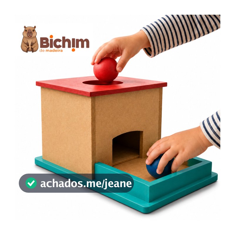 Brinquedo Montessori Caixa de Permanência Educativo Colorido Infantil Madeira Aprendizagem Bebê