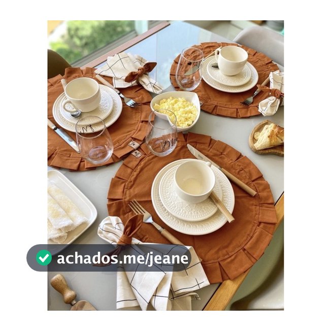 KIT JOGO AMERICANO COMPLETO TERRACOTA  MESA POSTA, TENDENCIA, ELEGANCIA, SOFISTICADO EM LINHO (2 LUGARES A MESA)