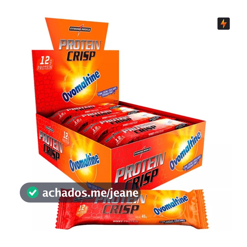 Barra De Proteína Ovomaltine Protein Crisp Bar 45g Display 12 unidades Integralmedica