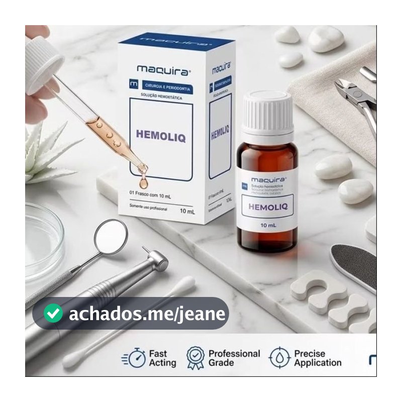 Solução Hemostática HemoLiq Estanca Sangramento Manicure Frasco C/ 10 ML - Maquira