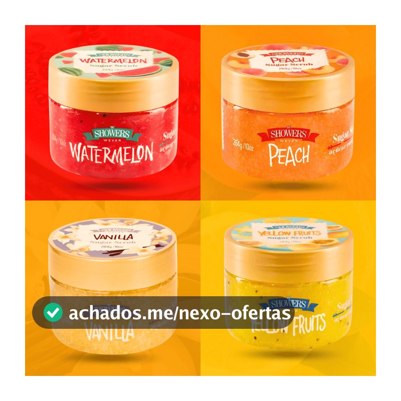 Esfoliante Corporal Sugar Scrub Wever Melancia Pêssego Baunilha Hidratante Corpo Rosto