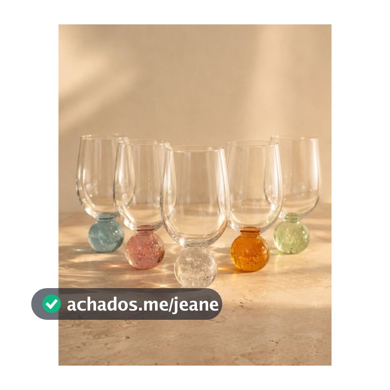 Kit Jogo Taça 400ML Esfera Bubble Água Luxo