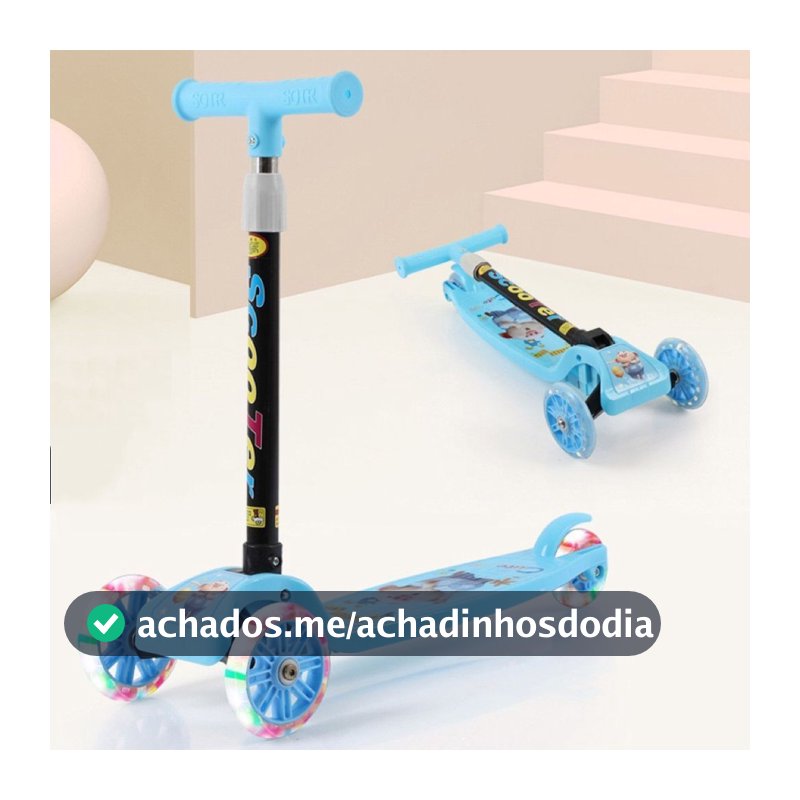 Patinete Infantil 3 Rodas De Led Dobrável Scooter Crianças--1715