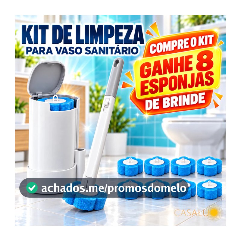 Escova Descartável Com 8 Esponja Para Vaso Sanitário e Parede Banheiro Kit Escova Para Lavabo