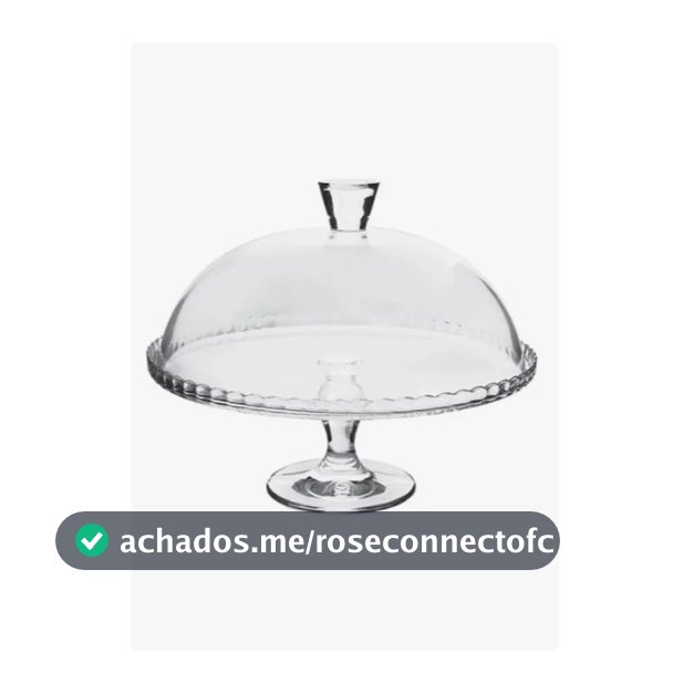 Prato para bolo Patisserie em vidro com pe e tampa D32xA26cm
