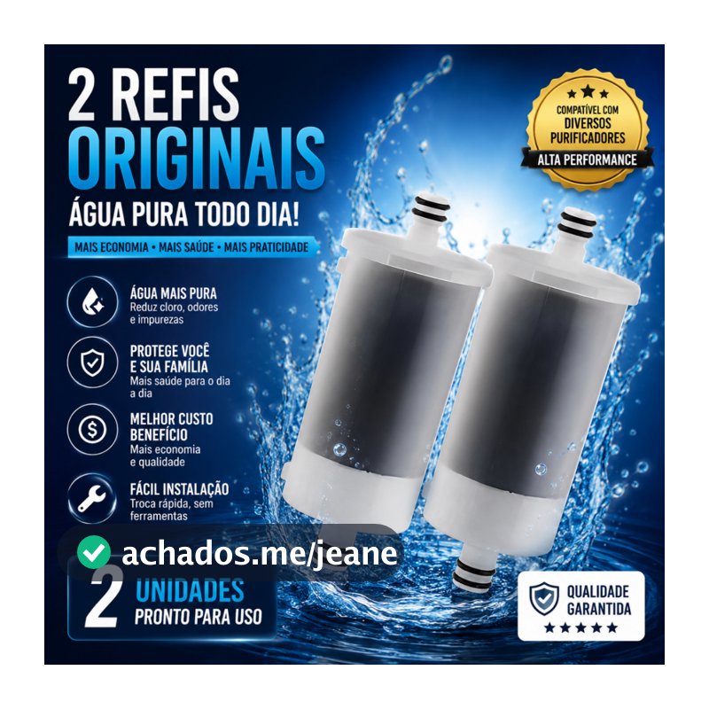 Kit 2 Refil Vela Torneira Filtro Gourmet Vela Universal Carvão Ativado Pró-Saúde Encaixe De Pressão