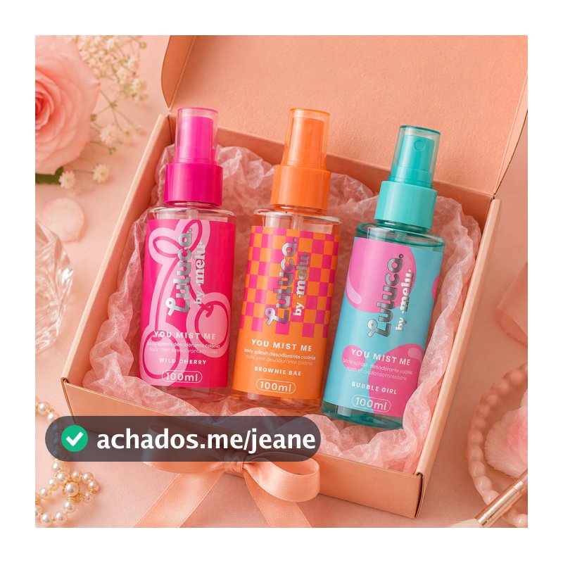 Kit Presente 03 Body Splash Luluca 100ml Fragrâncias Doces
