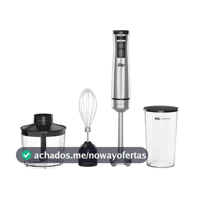 Mixer Wap 3 em 1 Processador de alimentos Portátil Inox Prosdócimo 127v