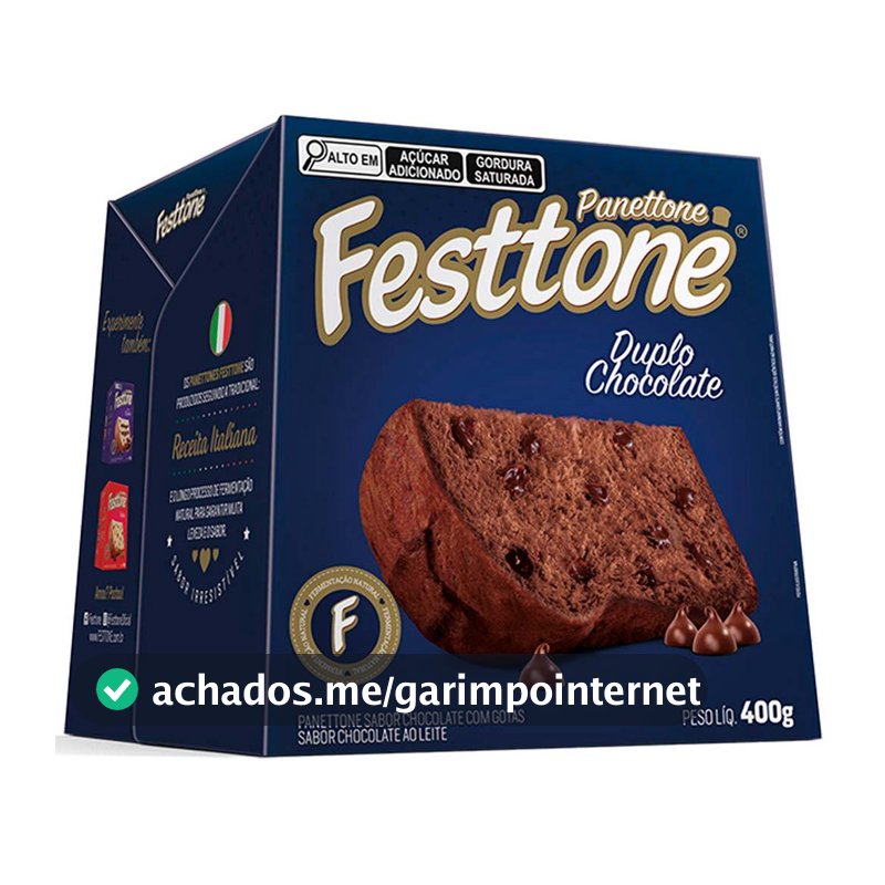Panettone Duplo Chocolate 400g - Festtone