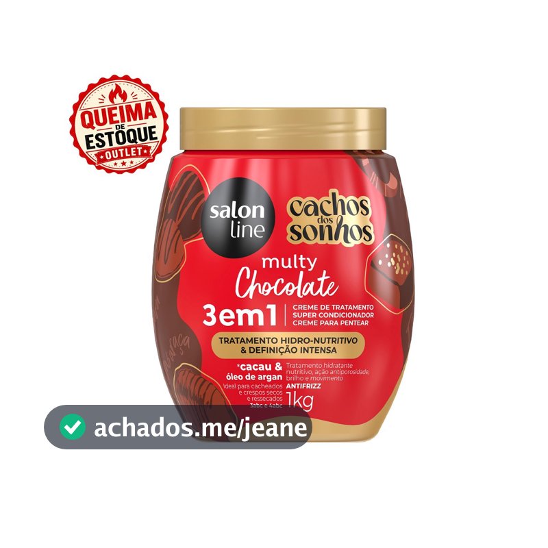 Creme de Tratamento 3 em 1 Cachos dos Sonhos Multy Chocolate 1kg