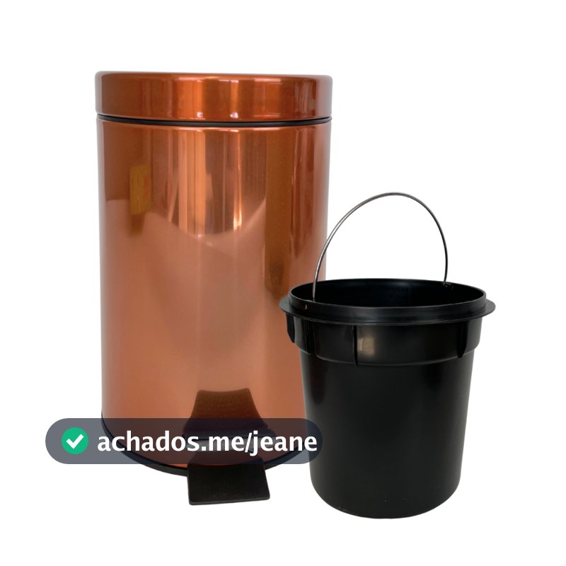 Cesta Lixeira 3l com Pedal Rose Gold para Cozinha Quarto Banheiro Lixeira com Cesto Removivel