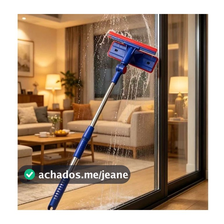 Rodo Multiuso Mágico MOP Extensível Esponja 2 Em 1 Limpa Espelho Vidro Azulejo E Janelas Carro