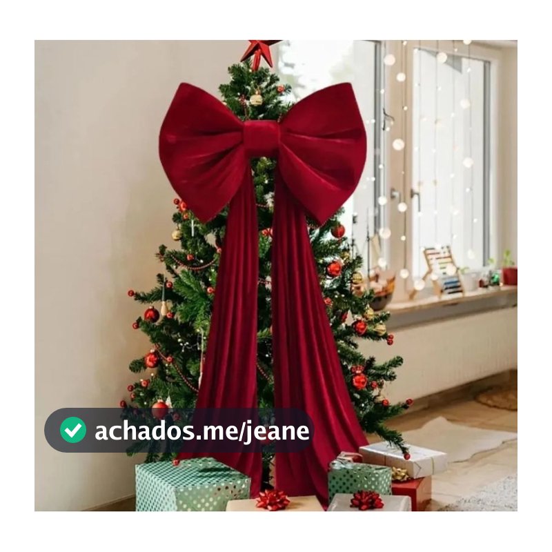 Laço Gigante Veludo Natal Árvore Porta
