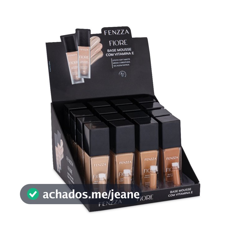 Base mousse com vitamina E linha Fiore FENZZA MAKEUP