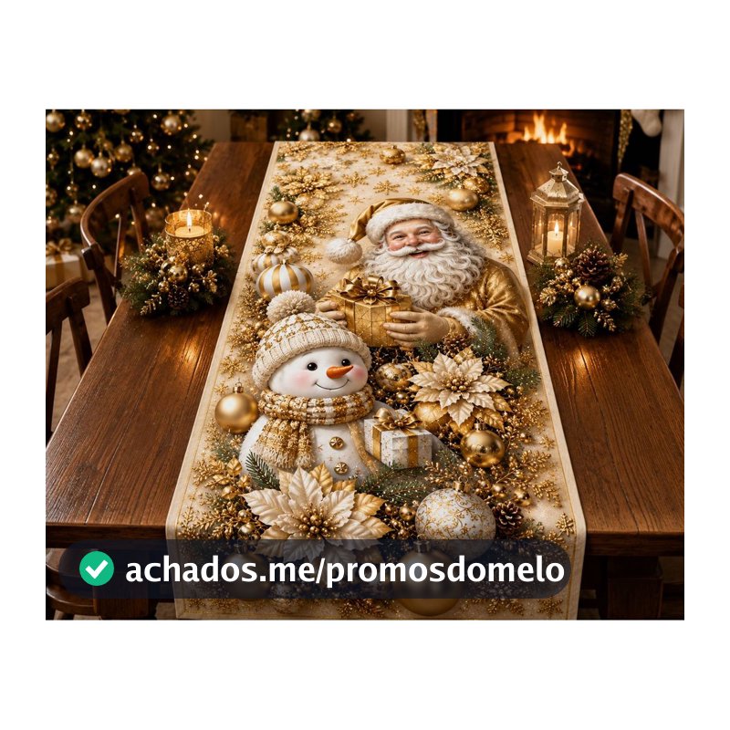Caminho de Mesa 1,30x50 Decoração P/ Natal Mesa Posta Decoração Natalina Cozinha Sala Enfeite Natal