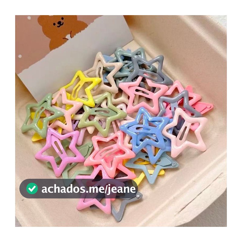 Kit 20/40/60 Peças Grampos De Cabelo Estrela Dopamina Cor Doce Para Mulheres，Moda Presilhas Laterais