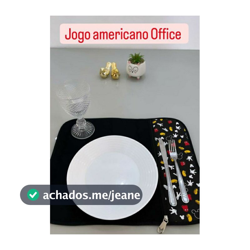 Jogo Americano com porta talheres # Jogo americano # Mesa posta # Mickey# Office# Dia dos professores