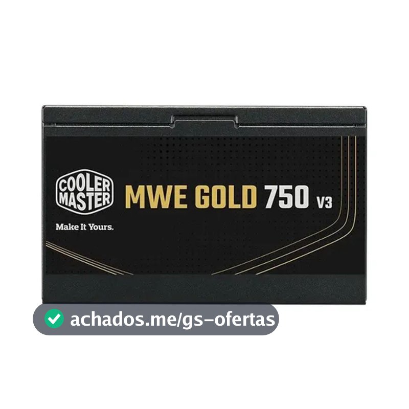 Fonte Cooler Master ATX 3.1 750W MWE Gold 750 V3 PFC Ativo 80 Plus Gold Sem/Cabo