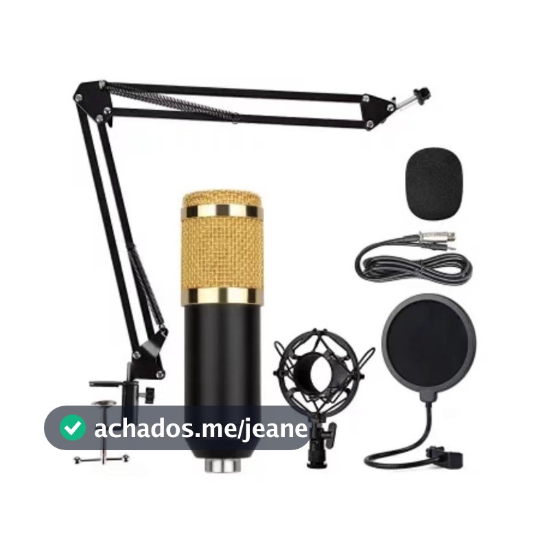 Microfone Condensador Profissional Canto Podcast Bm-800