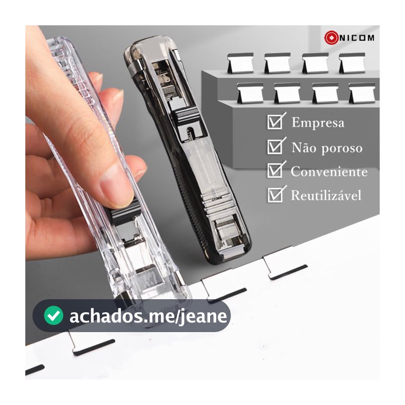 Agrafador sem furos Metal Push Clamp Binder Ferramenta de encadernação de documentos de arquivo de escritório escolar