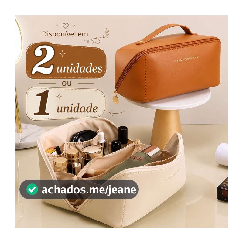 2/1 PCS Bolsa Necessaire Feminino Cosmético De Couro PU De Grande Capacidade Em Alto Qualidade