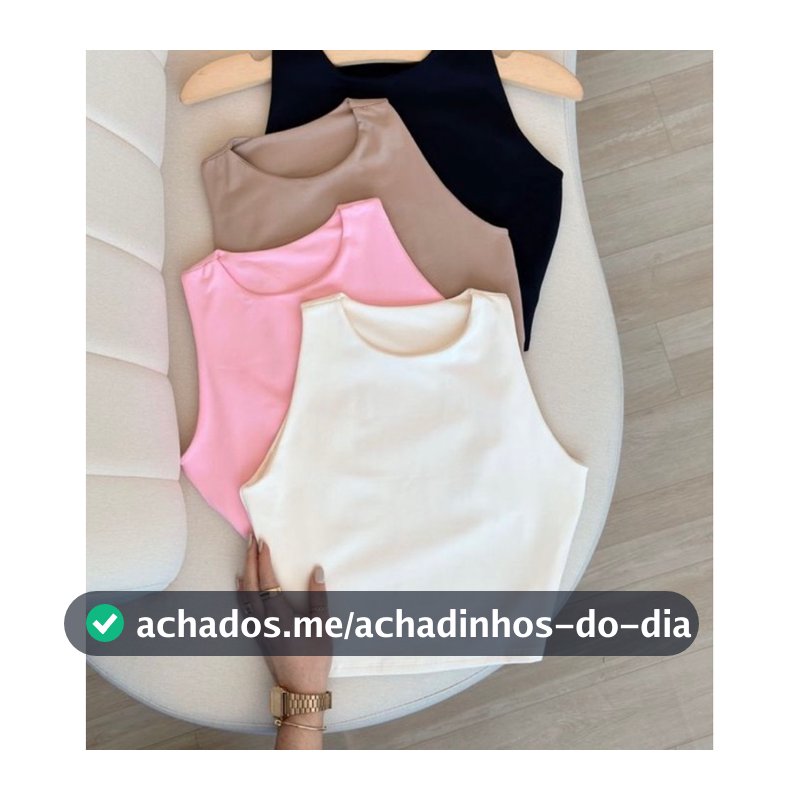 Cropped regatinha básico poliamida forro duplo feminino