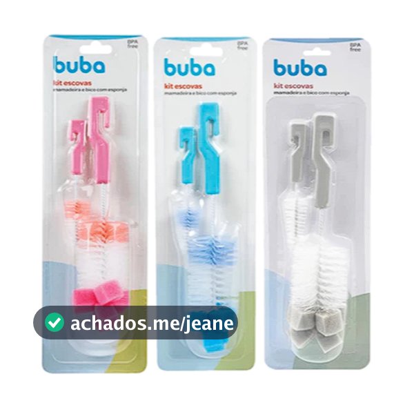 Escova para Mamadeira com Escova BUBA 3 Cores