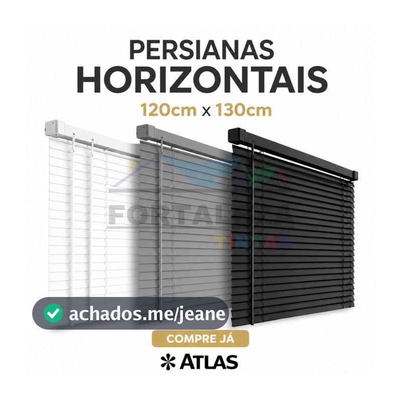 Persiana Horizontal Cortina Pvc 120x130cm Cozinha Quarto Cor Branca Atlas Primafer