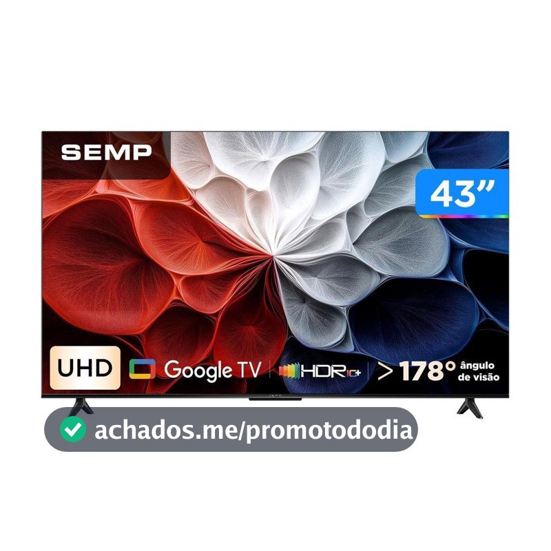 Smart TV 43" Semp 4K UHD LED 43S62 Google TV 2025