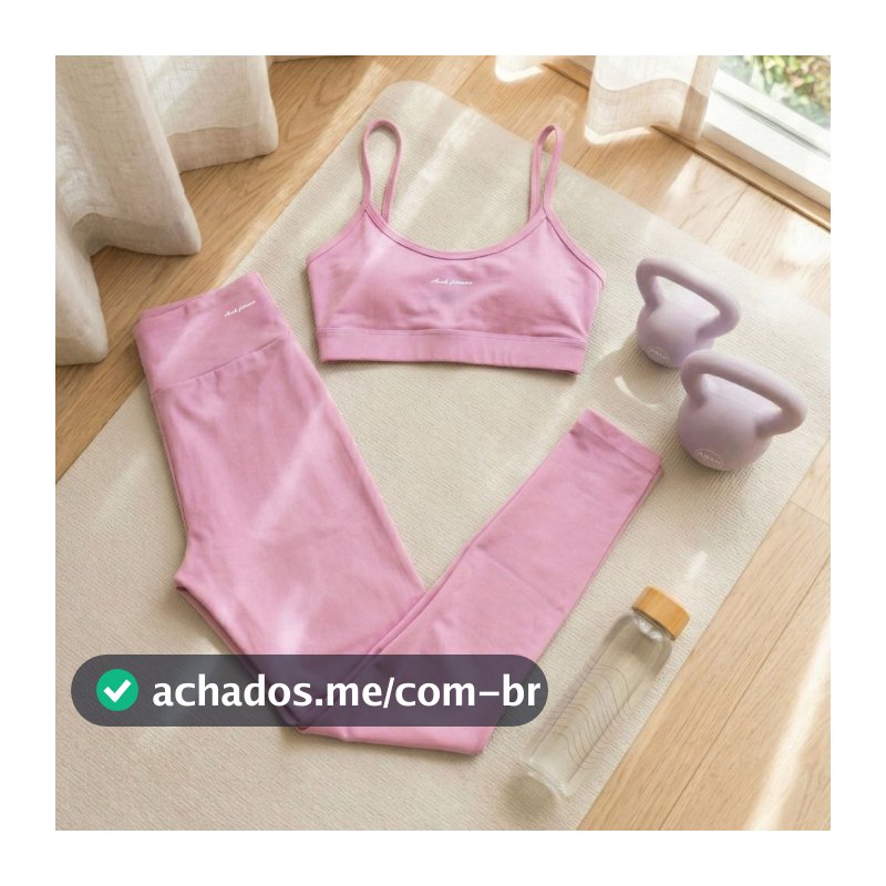 Conjunto Top com Bojo Alcinha + Legging com Poliamida Premium Zero Transparência Cós Alto Corrida Treino Yoga