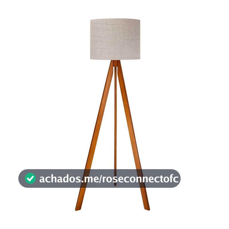Luminária De Chão Piso Coluna Canto Sala Madeira Moderna