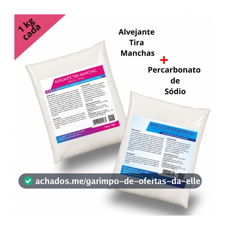Percarbonato 1kg + Alvejante 1kg