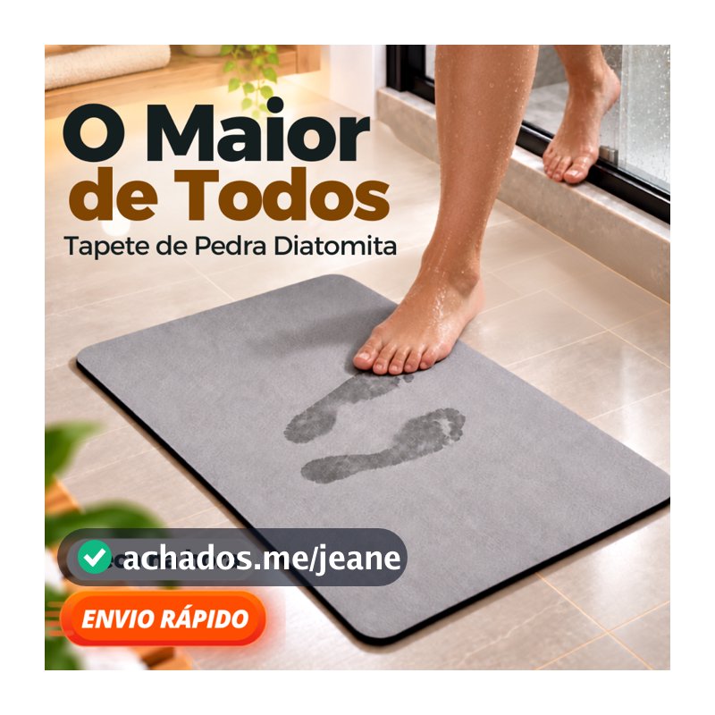 Tapete Banheiro Pedra Diatomita Absorvente Multiuso Box Banheiro
