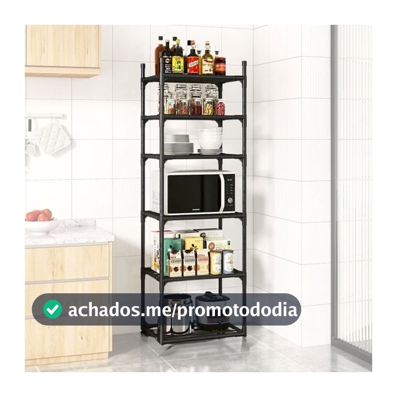 Estante 6 OU 5 Prateleiras Cozinha de Aço Multiuso Panelas Casa Sala Quarto Organizador