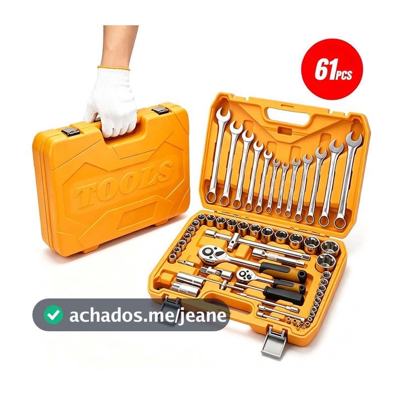 Ferramentas 61 PeçasJogo De Soquetes Chave Catraca ReversívelCom Maleta Jogo De Ferramentas Completo