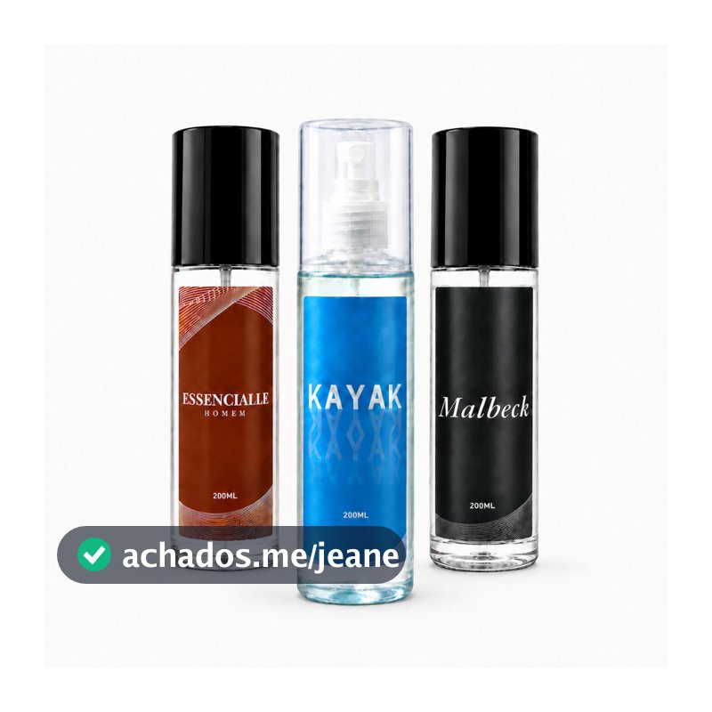 combo Kit 3 Body Essencialle + Kayak + Malbeck 200ml | Perfume Amadeirado • Alta Fixação especial