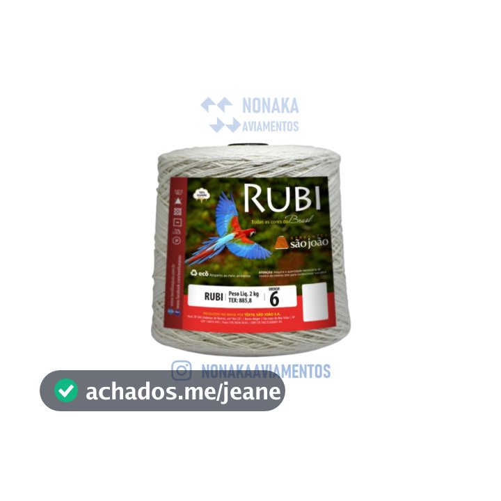 Barbante Rubi cru São João 2kg - Fio 4, 6 ou 8