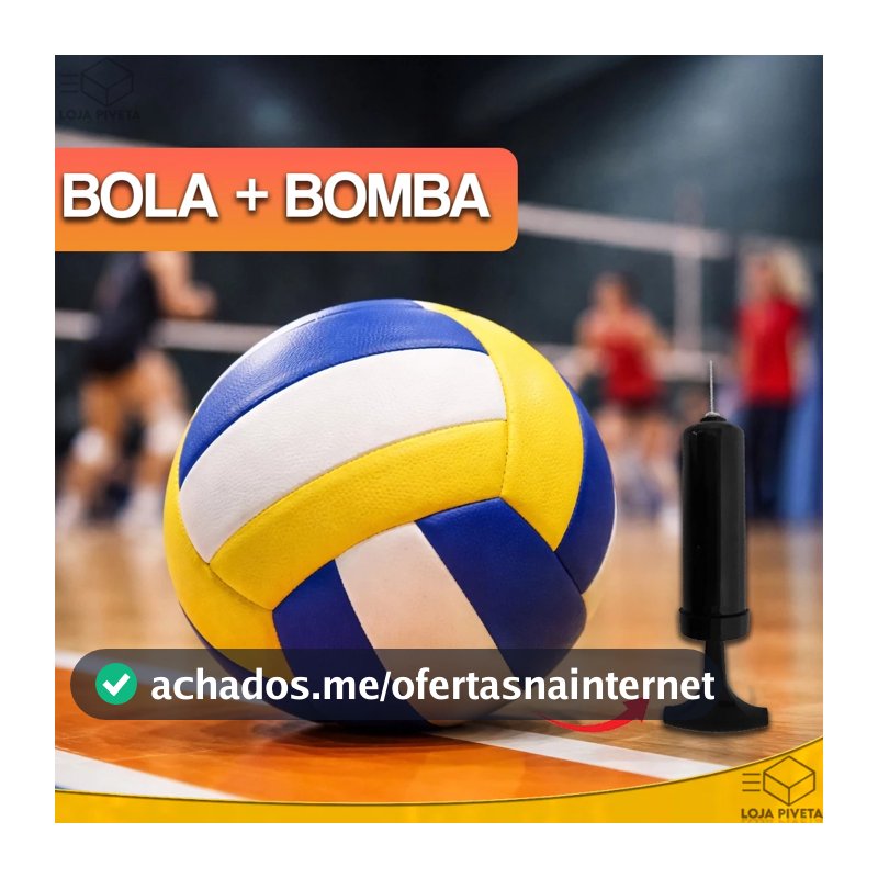 Bola de Volei Nº5 Com Bomba de Encher Ar Quadra Praia Areia Voleibol Profissional Adulto/Infantil
