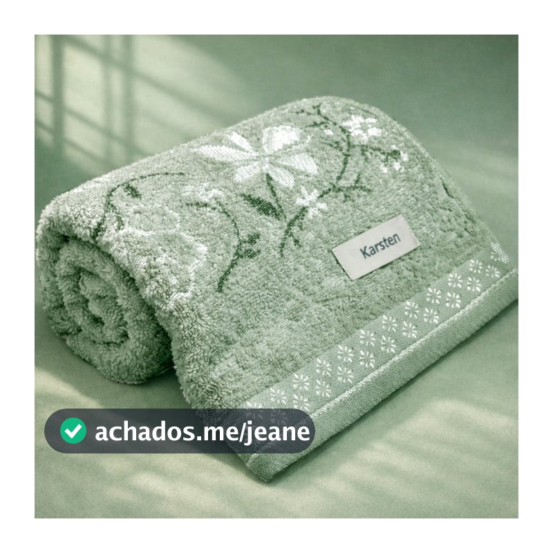 Toalha de Banho Karsten Yuna 100% Algodão - Barra Floral Brilho Grossa Macia Antipilling - 70 x 135