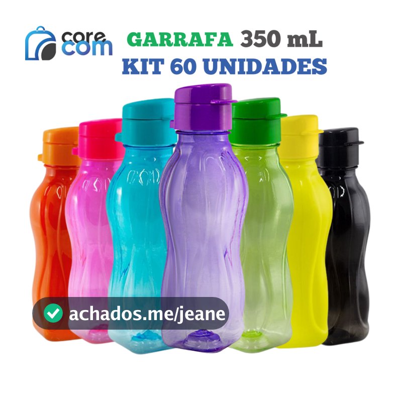 Kit 60 Garrafa Squeeze 350 mL- Garrafa de água