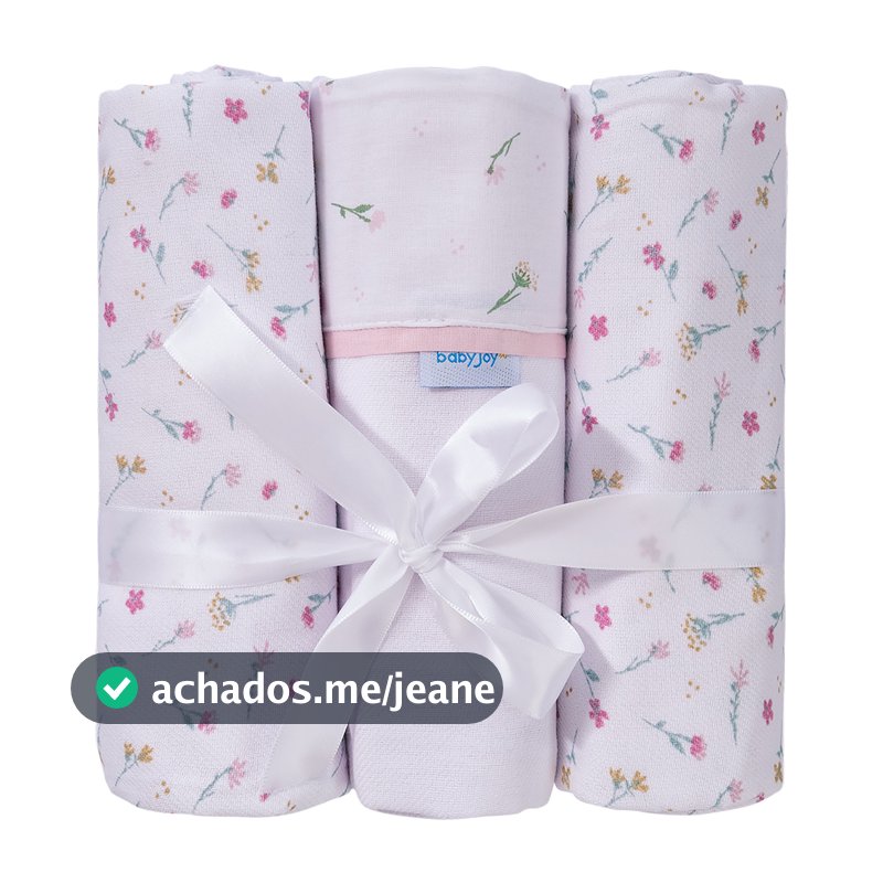 Cueiro Estampado Flanelado Baby Joy Fabula com Viral 100x80cm 100% Algodão 3 Unidades Incomfral
