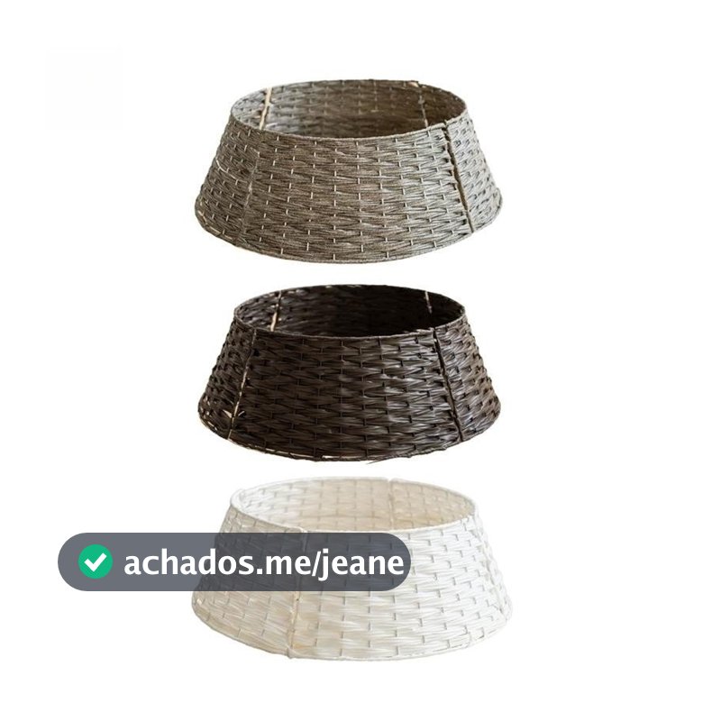 Saia para Árvore de Natal Ganhe, Cesto Redondo Vintage para Decoração de Suporte de Árvore, Ideal para Fundo de Festas e