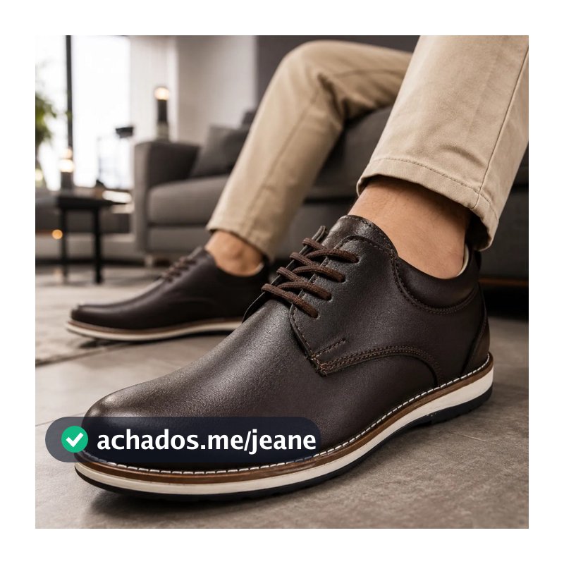 Sapato Masculino Social Couro Sintético Oxford Elegante E Durável Derby Casual Presente Dia Dos Pais