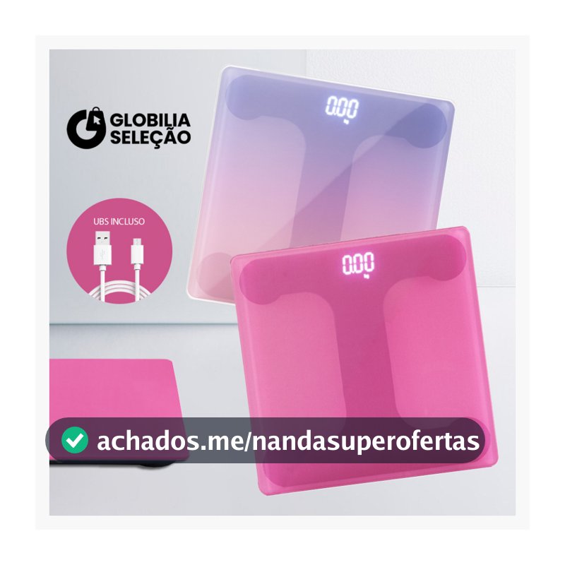 Balança de Peso Corporal Digital USB Balança Colorido de Banheiro de Banho com tela LED até 180KG com Pilha