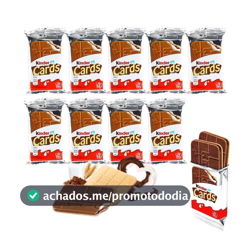 10 Kinder Cards Bolacha Com Recheio Kinder Avulso Importado